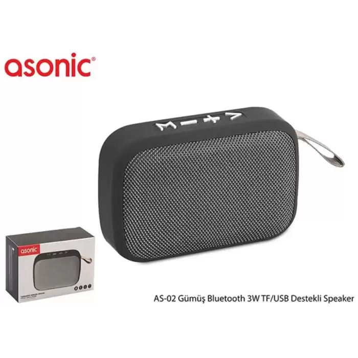 Asonic As-02 Gümüş Bluetooth 3W Tf-Usb Destekli Speaker