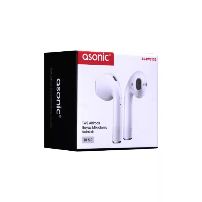 Asonic As-Tws130 Beyaz Mobil Telefon Uyumlu Bluetooth Tws Airpods Mikrofonlu Kulaklık