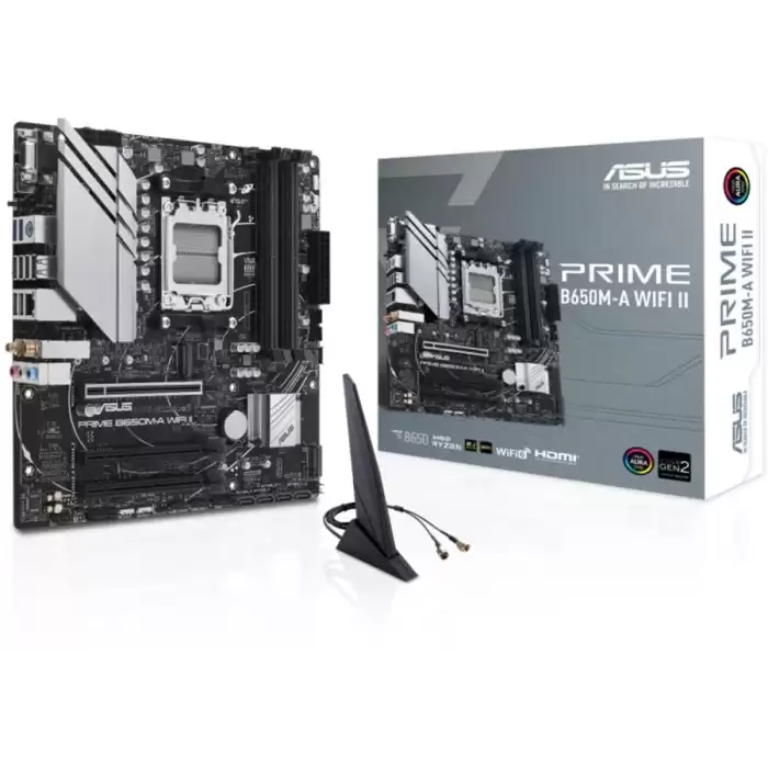 Asus Prime B650M-A Wıfı Iı Amd B650 Soket Am5 Ddr5 6400(Oc)Mhz Matx Gaming (Oyuncu) Anakart