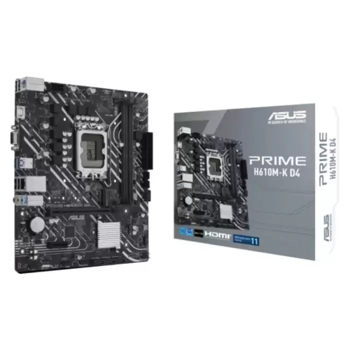 Asus Prime H610M-K D4 Argb 3200Mhz Ddr4 Soket 1700 M.2 Hdmı D-Sub Matx Anakart