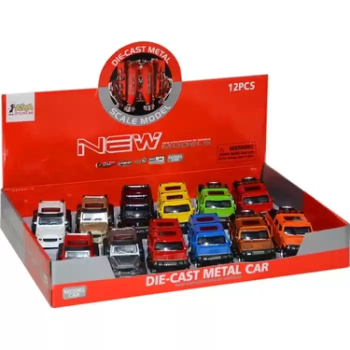 Asya Oyuncak Metal Sesli Jeep 2062-Fy6208-12D - 12li Paket