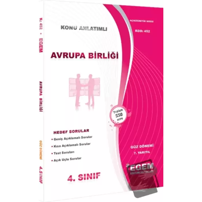 Avrupa Birliği Konu Anlatımlı Soru Bankası Güz Dönemi (7. Yarıyıl) (452)