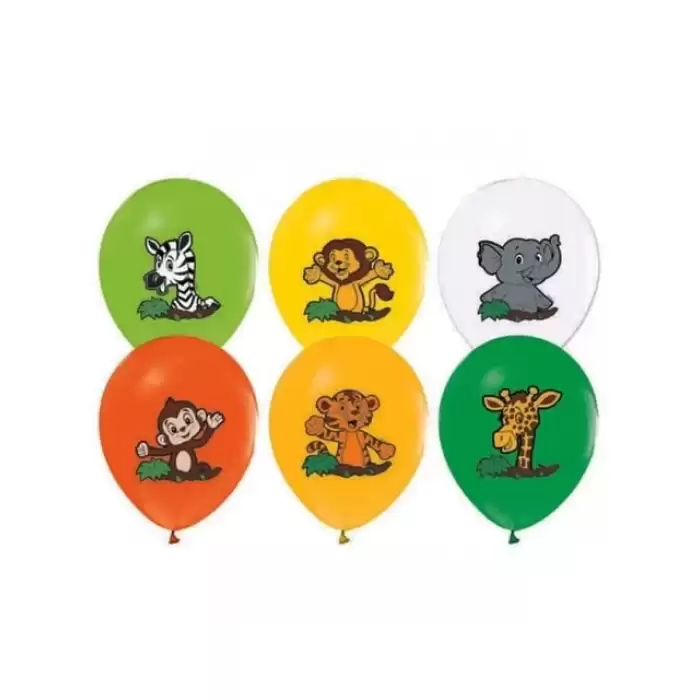 Balonevi Balon 4+1 Safari Baskılı 12 8 Li