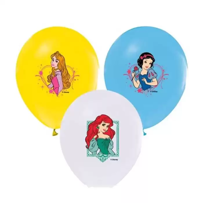 Balonevi Balon Prenses Baskılı Pastel Renk 4+1 100 Lü 1930