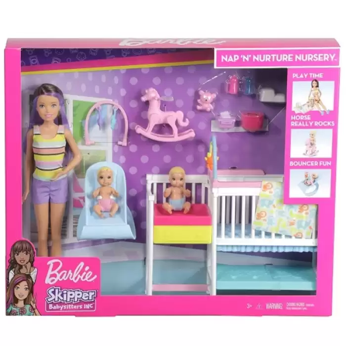 Barbie Bebek Bakıcısı Skipper Uyku Eğitiminde Seti