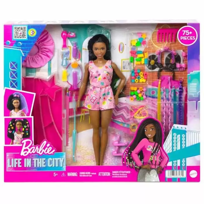 Barbie Brooklyn Eğlenceli Saçlar Oyun Seti Hhm39