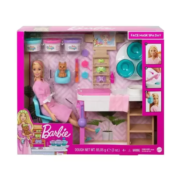 Barbie Wellness Yüz Bakımı Yapıyor Oyun Seti Gjr84