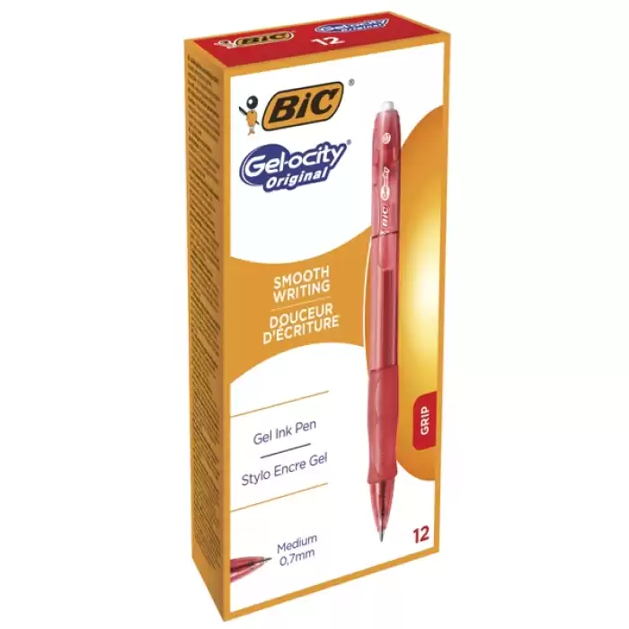 Bic Basmalı Jel Kalem Gelocıty Orıgınal 12 Li Kırmızı