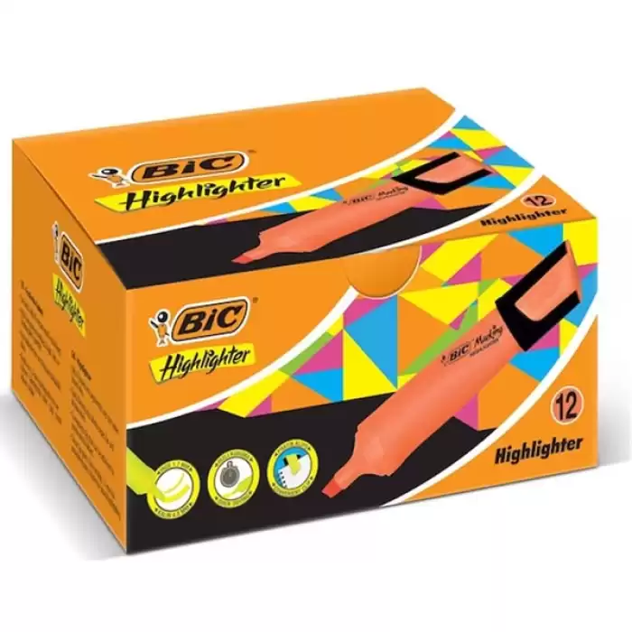 Bic Fosforlu Kalem Markıng Flat Highlıghter 12 Li Turuncu 968585