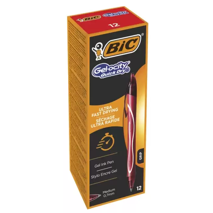 Bic Jel Kalem Basmalı Gelocıty Hızlı Kuruyan 0.7  Mm 12 Li Kırmızı