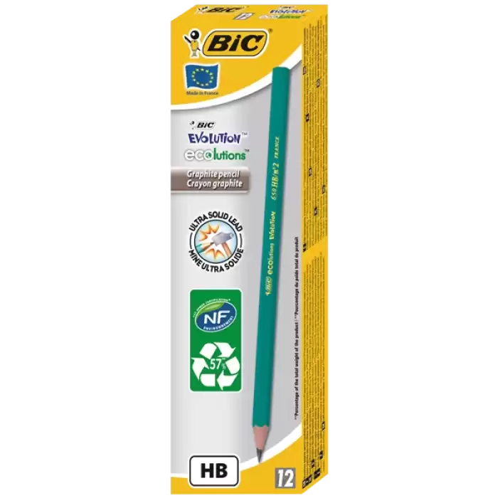 Bic Kurşun Kalem Eco Evolution 650 Hb Köşeli 880311 - 12li Paket