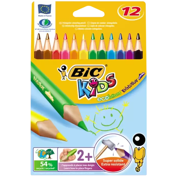 Bic Kuru Boya Evolution Üçgen Jumbo 12 Li 829735