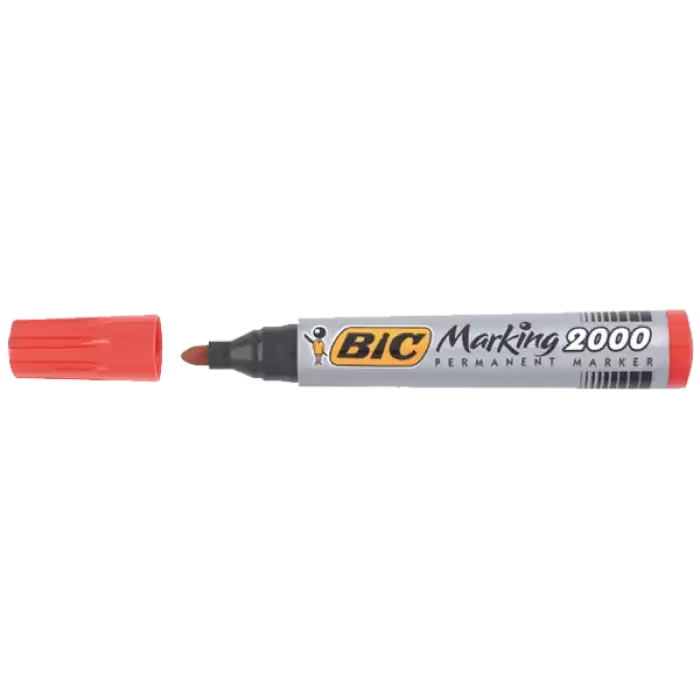 Bic Markör Permanent 1.7 Mm Yuvarlak Uçlu Kırmızı 2000 03 - 12li Paket