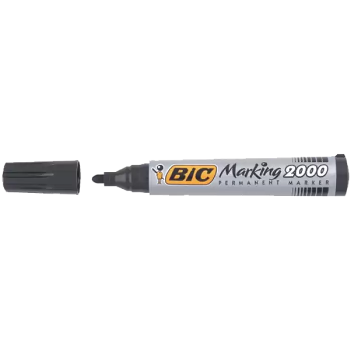 Bic Markör Permanent 1.7 Mm Yuvarlak Uçlu Siyah 2000 09 - 12li Paket