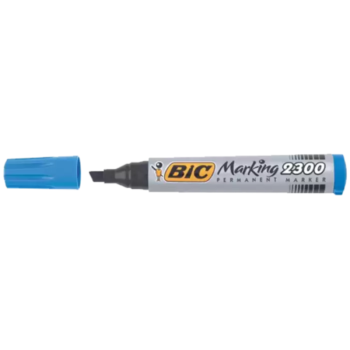 Bic Markör Permanent Kesik Uçlu Mavi 2300 06 - 12li Paket