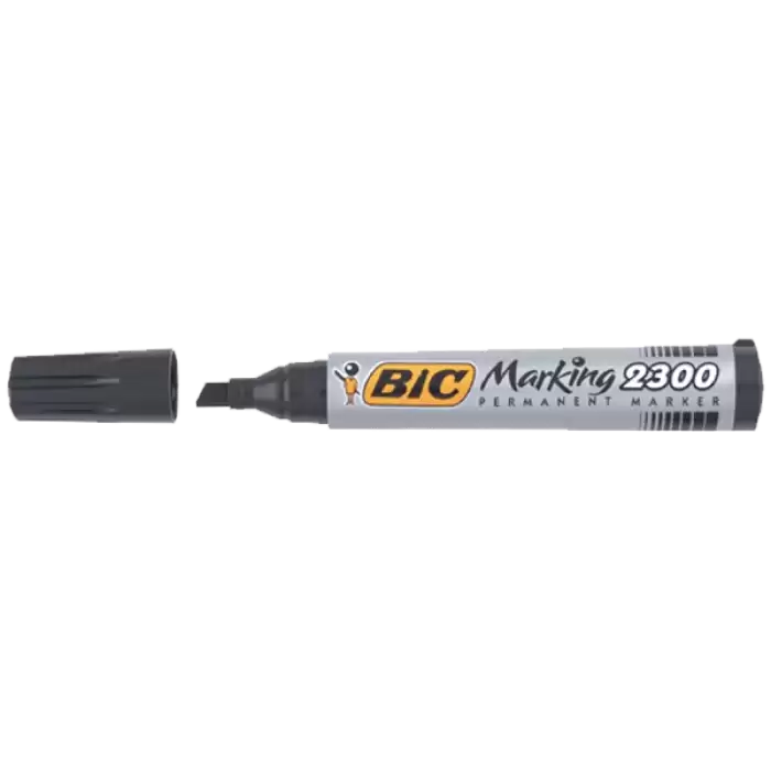 Bic Markör Permanent Kesik Uçlu Siyah 2300 09 - 12li Paket