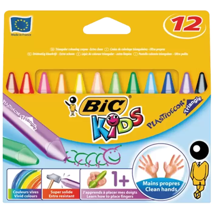 Bic Pastel Boya Plastidecor Karton Kutu Üçgen 12 Li 829773