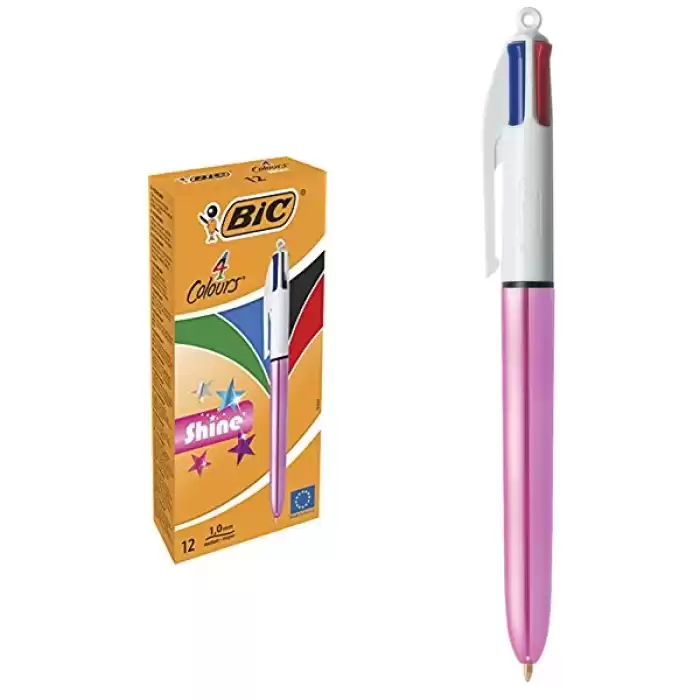 Bic Tükenmez Kalem Shıne 4 Colours Pembe Gövde 12 Li 951352 - 12li Paket