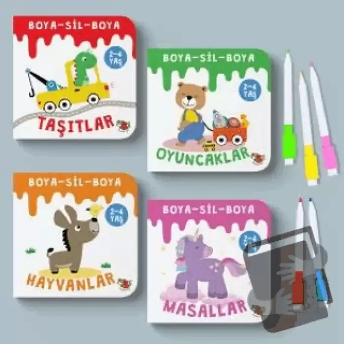 Boya-Sil-Boya (4 Kitap + 5 Kalem Seti)