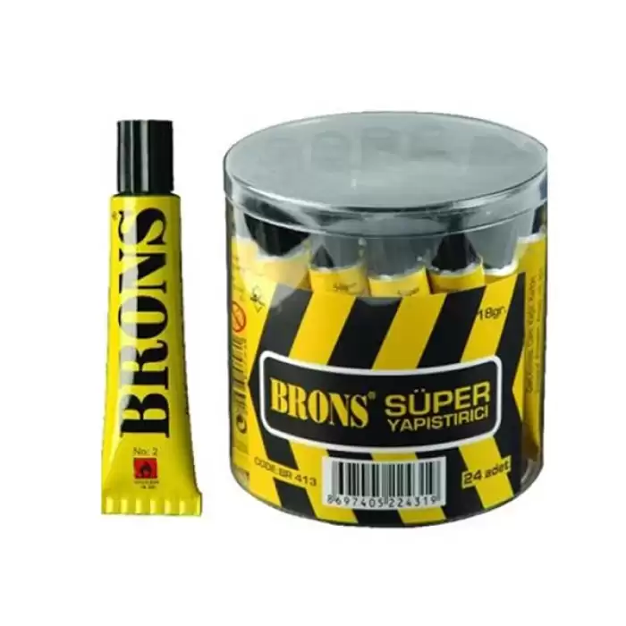 Brons Sıvı Yapıştırıcı Solventsiz Süper No:2 18 Gr Br 413 - 24lü Paket