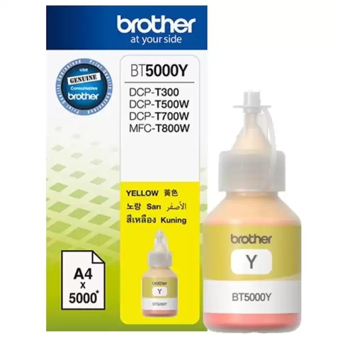 Brother Bt5000Y Yellow Sarı 5.000 Sayfa Şişe Mürekkep Dcp-T300-310-500-510-700-710 Mfc-T800-810