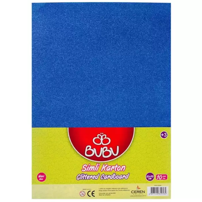 Bu-Bu Fon Kartonu Simli 50X70 Mavi 10 Lu