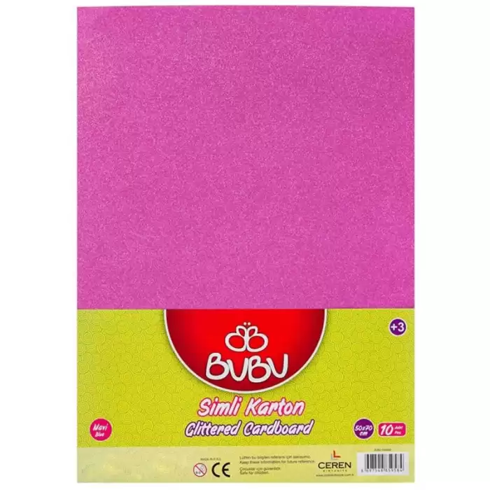 Bu-Bu Fon Kartonu Simli 50X70 Pembe 10 Lu