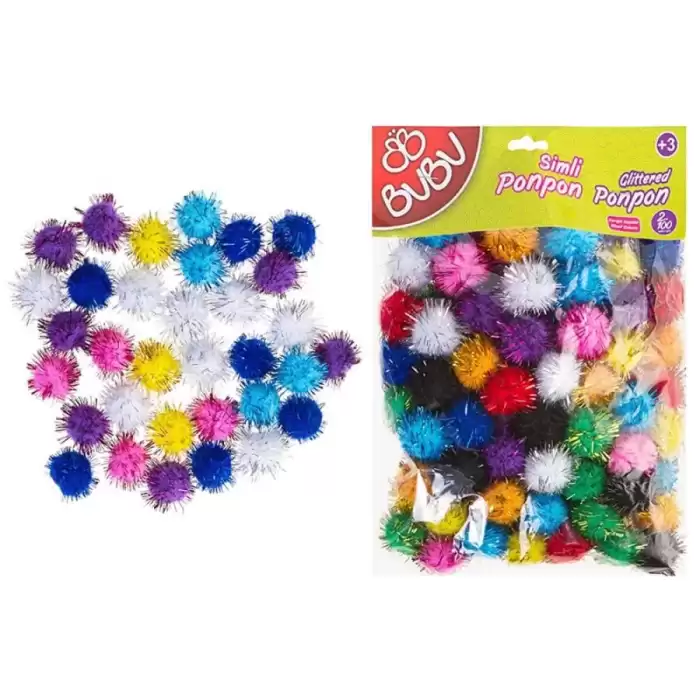 Bu-Bu Pon Pon Simli 2 Cm 100 Lü Karma 10X15 Bubu00112