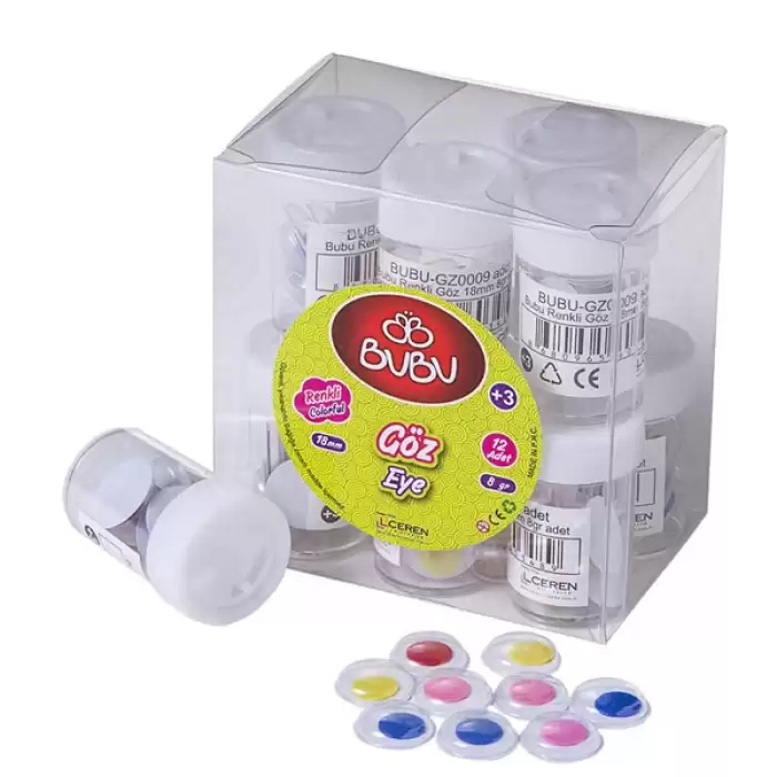 Bu-Bu Renkli Göz 18 Mm 8 Gr Bubu-Gz0009 - 12li Paket