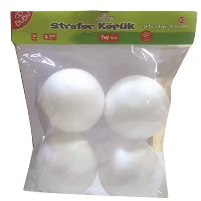 Bu-Bu Strafor Köpük Top 10 Cm 4 Lü Bubu-Kp0006