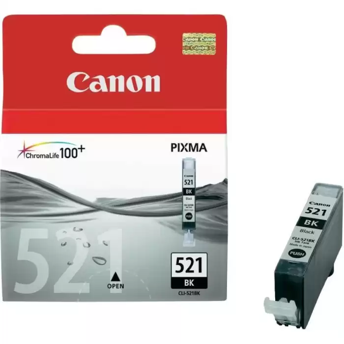 Canon Clı-521Bk Black Siyah Mürekkep Kartuş Mp260-540-550-560-620-630 Mx860-870