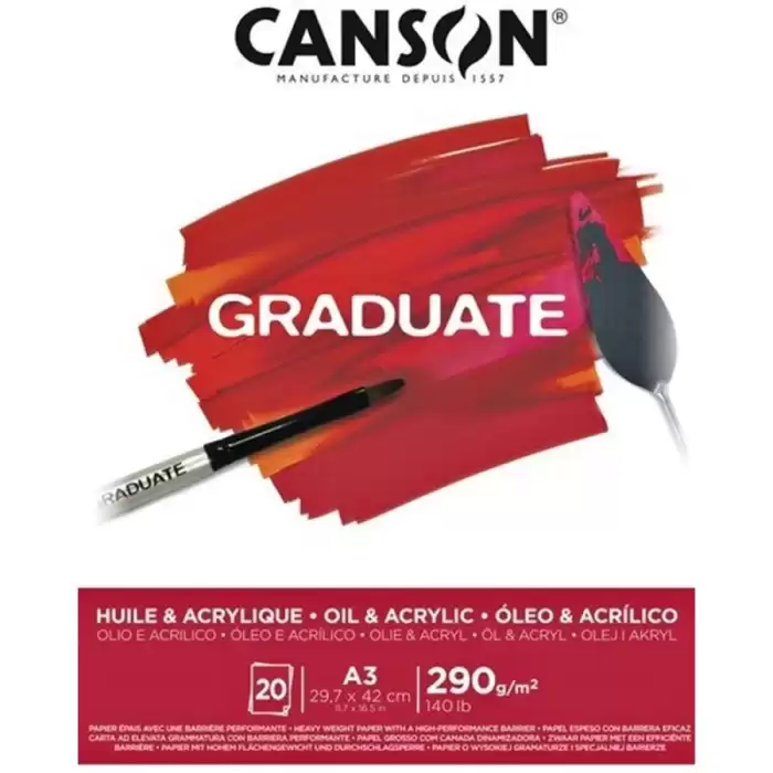 Canson Çizim Bloğu Graduate Yağlı Boya Ve Akrilik 20 Syf A3 290 Gr