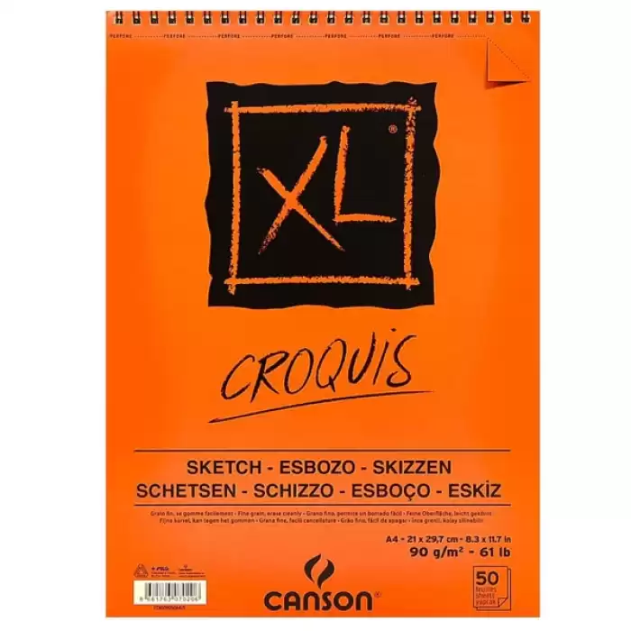 Canson Croquıs Xl Eskiz 90 Gr Üsten Spiralli A4 50 Yp