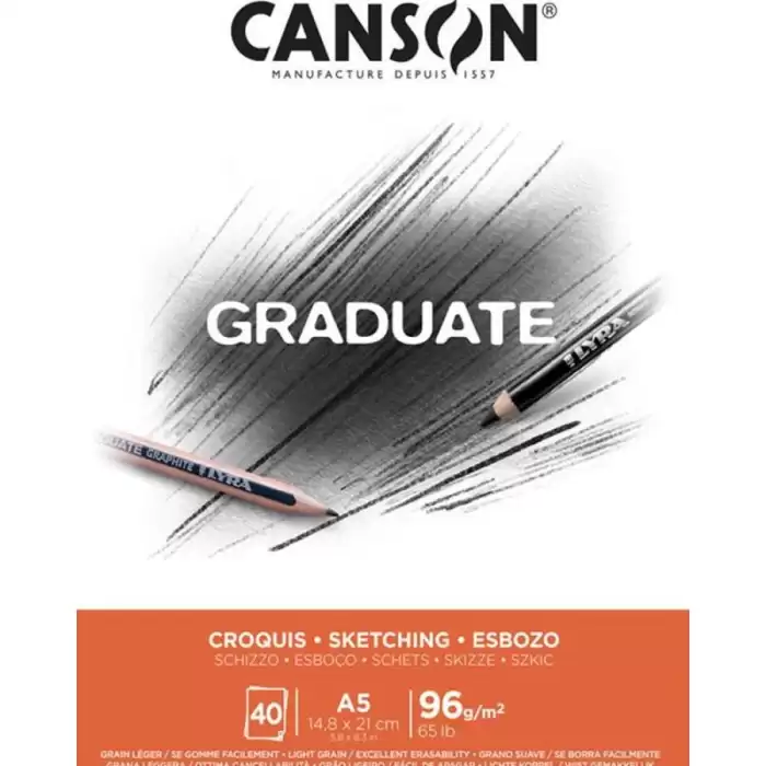 Canson Eskiz Bloğu Graduate Croquıs 40 Syf A5 96 Gr