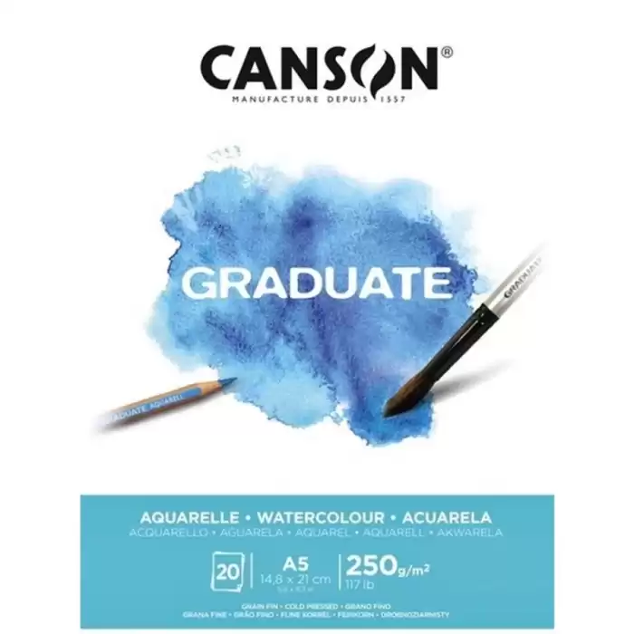 Canson Sulu Boya Bloğu Graduate 20 Syf A5 250 Gr