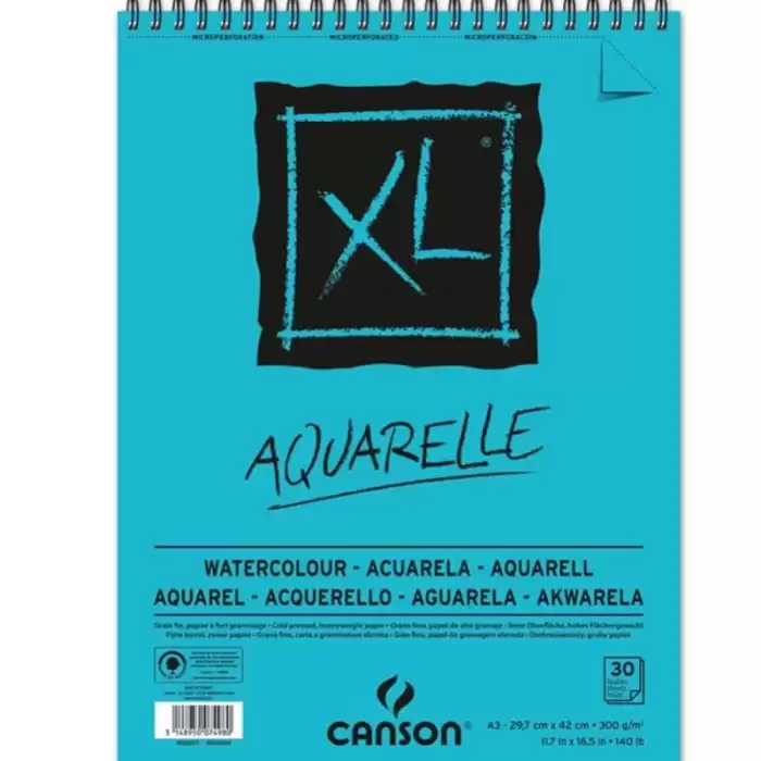 Canson Xl Sulu Boya Spiralli Bloklar Spp Canxl Aquarelle 30 Syf A4 300 Gr