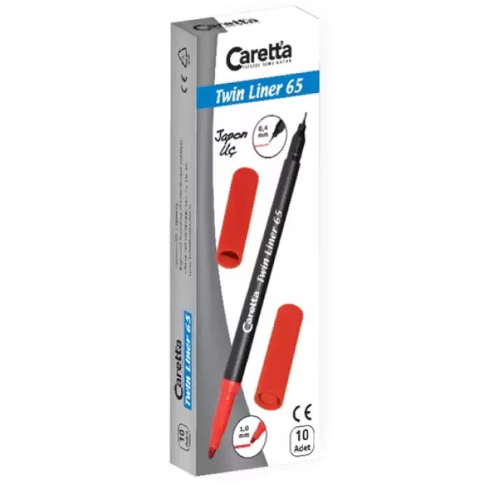 Caretta Twinliner Çift Uçlu Keçeli Kalem 0.4 Mm-1.0 Mm Mor 10 Lu 65/12 - 10lu Paket