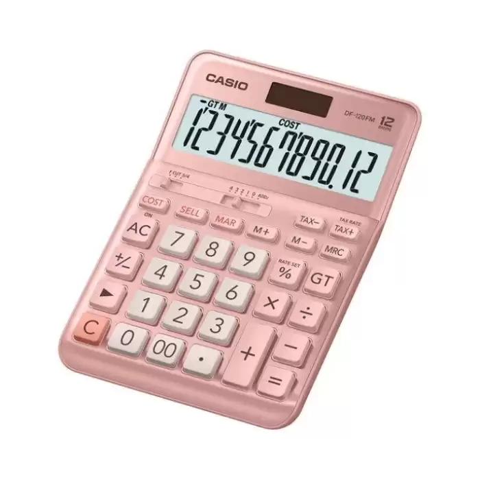 Casio Df-120Fm-Pk Pembe 12 Hane Masa Üstü Hesap Makinesi