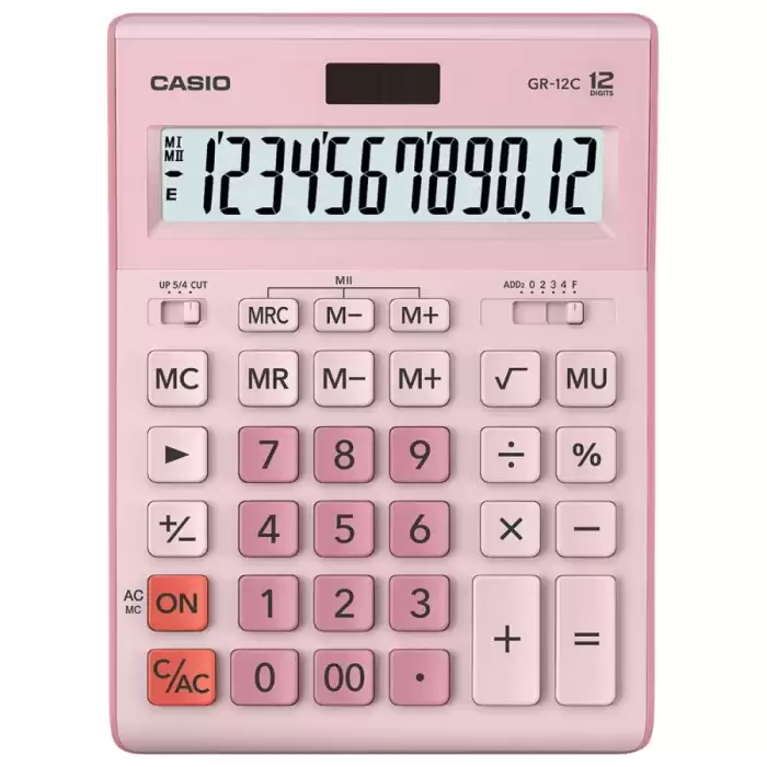 Casio Gr-12C-Pk 12 Hane Pembe Masa Üstü Hesap Makinesi