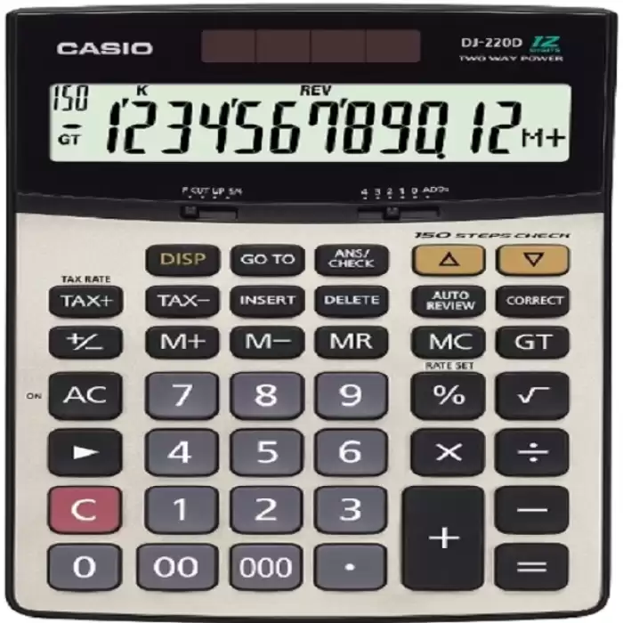 Casio Hesap Makinesi Masa Üstü 12 Hane Check Control Dj-220D Plus