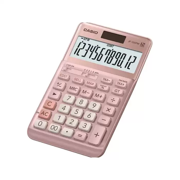 Casio Jf-120Fm-Pk Pembe 12 Hane Masa Üstü Hesap Makinesi