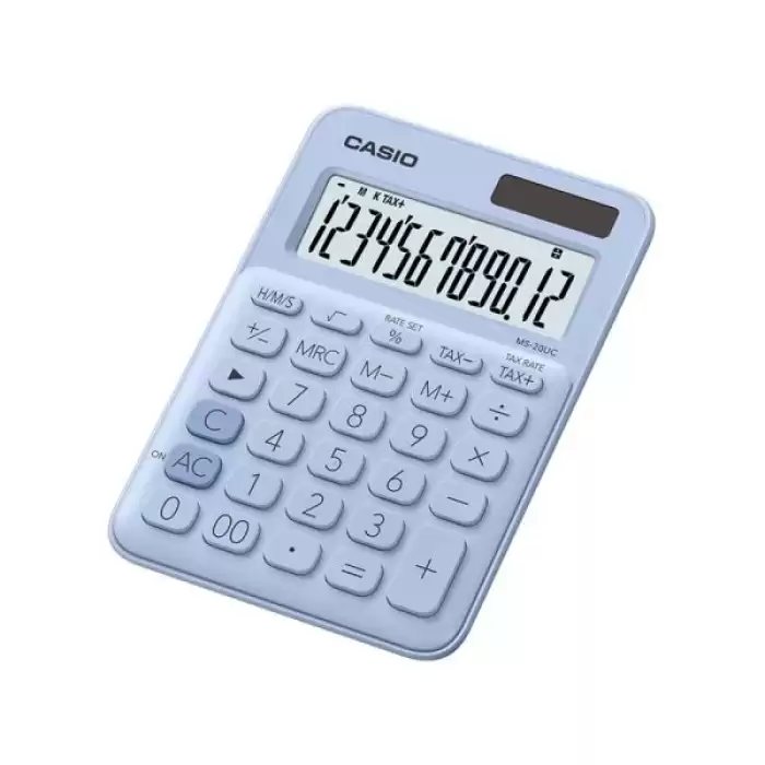 Casio Ms-20Uc-Lb 12 Hane Açık Mavi Masa Üstü Hesap Makinesi