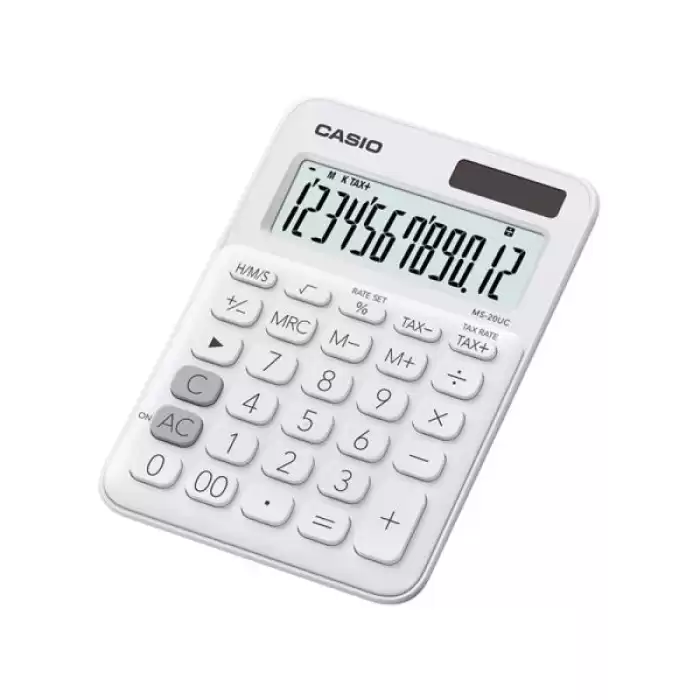 Casio Ms-20Uc-We 12 Hane Beyaz Masa Üstü Hesap Makinesi