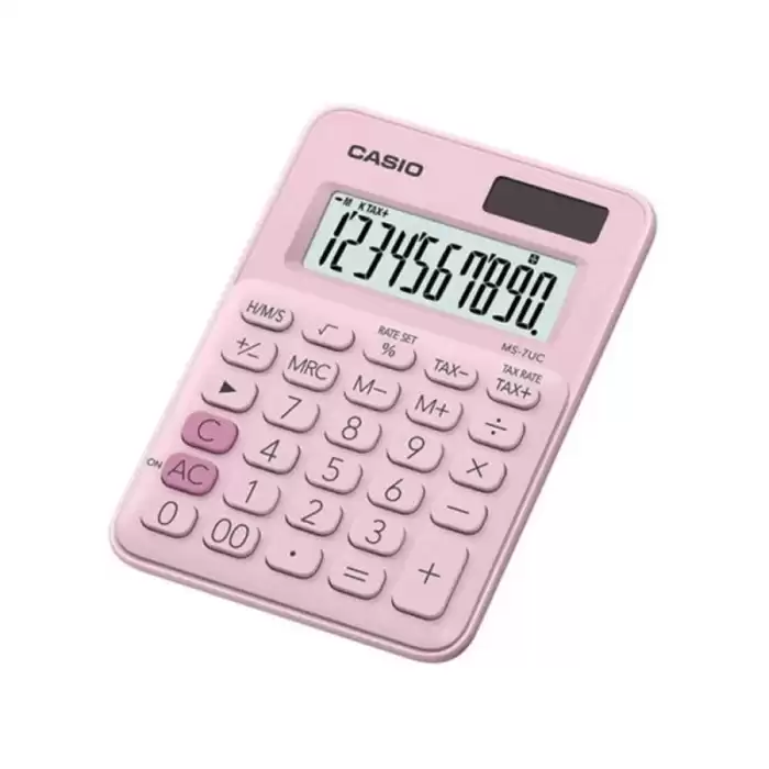 Casio Ms-7Uc-Pk 10 Hane Açık Pembe Masa Üstü Hesap Makinesi