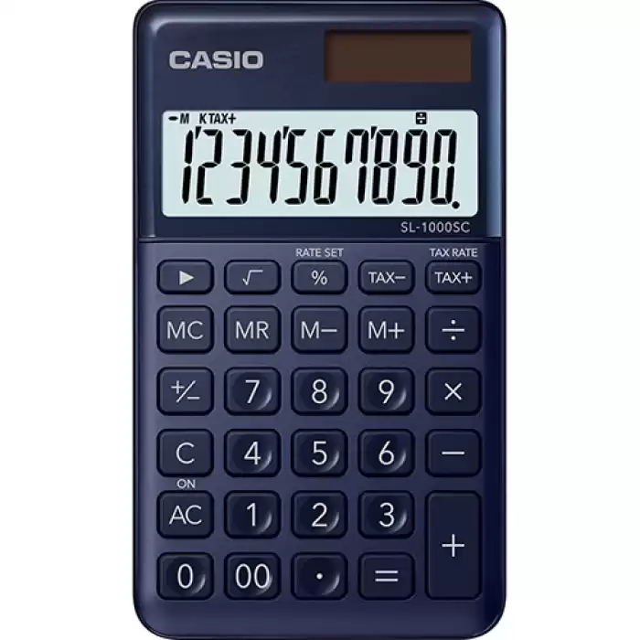 Casio Sl-1000Sc-Ny Cep Tipi 10 Hane Lacivert Hesap Makinesi