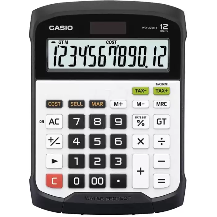 Casio Wd-320Mt 12 Hane Suya-Toza Dayanıklı Masa Üstü Hesap Makinesi