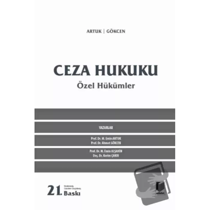 Ceza Hukuku Özel Hükümler (Ciltli)