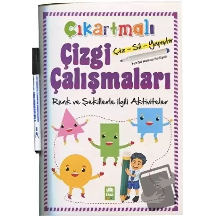 Çıkartmalı Çizgi Çalışmaları Renk ve Şekillerle İlgili Aktiviteler