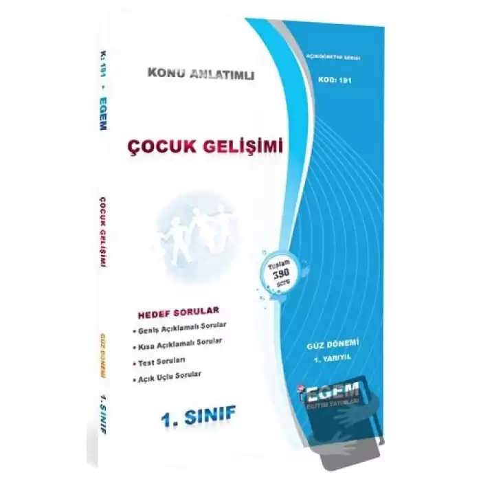 Çocuk Gelişimi Konu Anlatımlı Soru Bankası - 1. Yarıyıl Güz Dönemi (191)