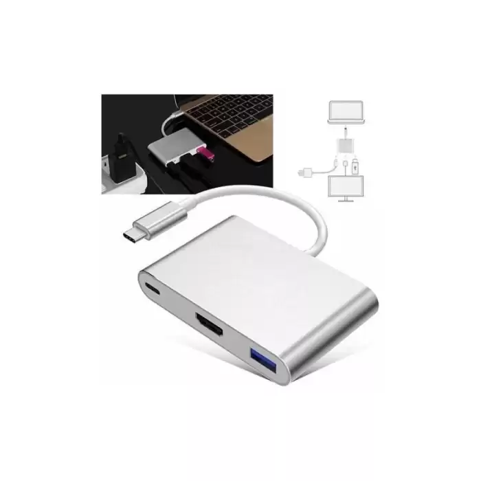 Codegen Cdg-Cnv39 Usb 3.1 Type-C - Usb 3.0+ Hdmı+ Usb 3.1 Type-C Çoklayıcı Adaptör